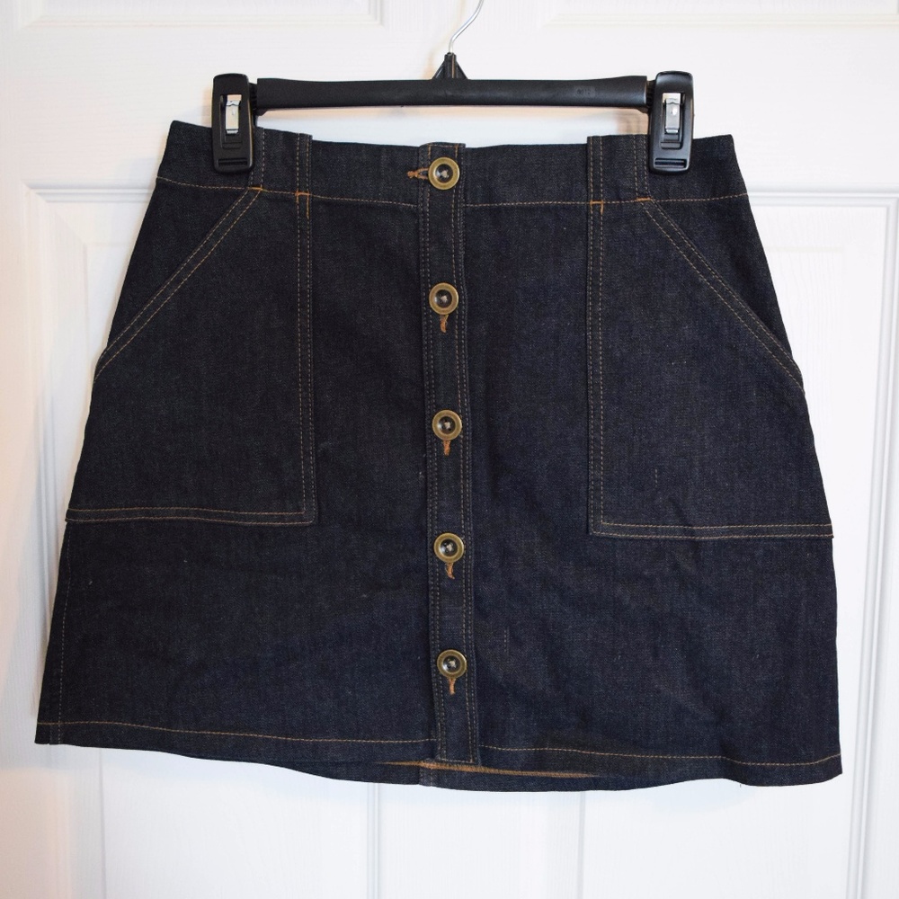 Banana Republic Dark Indigo Button Down Skirt